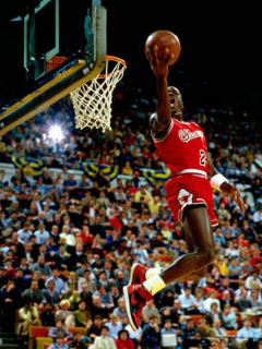 Slam Dunk Contest on 2/10/1985 from Andrew Bernstein/Getty