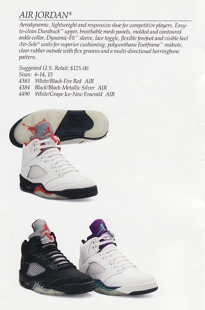 Air Jordan 5 retro & OG archive collection .